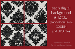Gothic Patterns, White Black Damask Seamless Pattern, s2 Product Image 2