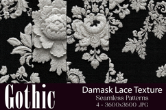 Gothic Patterns, Black White Damask Seamless Pattern, s4 Product Image 1