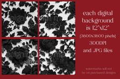 Gothic Patterns, Black Roses Damask Seamless Pattern, s1 Product Image 2