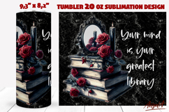 Gothic Book Lover tumbler Stack of books Reading quote PNG Product Image 1