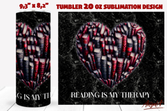 Gothic Book Lover tumbler Heart shape Book quote PNG Product Image 1