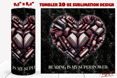 Gothic Book Lover tumbler Heart shape books Reading quote Product Image 1