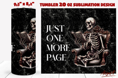 Gothic Book Lover tumbler Skeleton reading a book quote Product Image 1