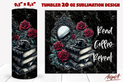 Gothic Book Lover tumbler Read. Coffee. Repeat. quote Product Image 1