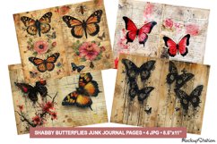 Gothic Butterflies Papers | Junk Journal Printable Half Page Product Image 1