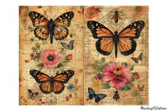 Gothic Butterflies Papers | Junk Journal Printable Half Page Product Image 2