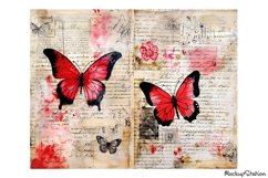 Gothic Butterflies Papers | Junk Journal Printable Half Page Product Image 3