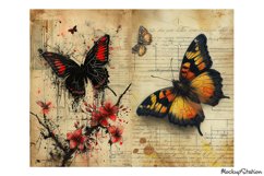 Gothic Butterflies Papers | Junk Journal Printable Half Page Product Image 5