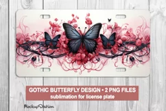 Gothic Butterfly Car Plate PNG | Halloween Car Plates Art Product Image 1