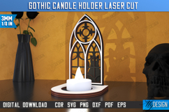 Gothic Candle Holder Laser Cut|Seasonal Home Décor|Halloween Product Image 1