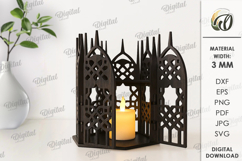 Gothic Candle Holders Bundle Laser Cut. Gothic lantern SVG Product Image 15