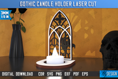 Gothic Candle Holder Laser Cut|Seasonal Home Décor|Halloween Product Image 1