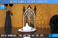 Gothic Candle Holder Laser Cut|Seasonal Home Décor|Halloween Product Image 1