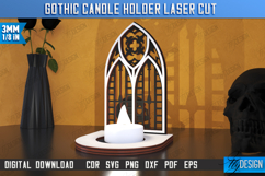 Gothic Candle Holders Laser Cut Bundle, Tea Light Holder Product Image 8