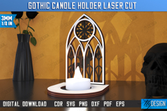 Gothic Candle Holder Laser Cut|Seasonal Home Décor|Halloween Product Image 1