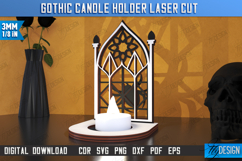 Gothic Candle Holder Laser Cut|Seasonal Home Décor|Halloween Product Image 1