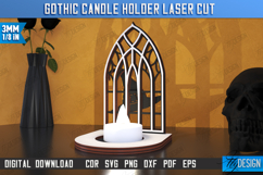 Gothic Candle Holder Laser Cut|Seasonal Home Décor|Halloween Product Image 1