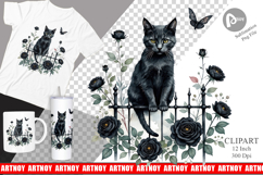 Gothic Catloween Clipart Product Image 1