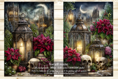 Gothic Christmas Garden Flag, Gothic Garden Flag Design, s4 Product Image 3