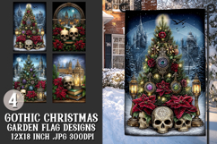 Gothic Christmas Garden Flag, Gothic Garden Flag Design, s5 Product Image 1