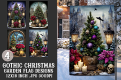 Gothic Christmas Garden Flag, Gothic Garden Flag Design, s6 Product Image 1