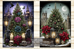 Gothic Christmas Garden Flag, Gothic Garden Flag Design, s6 Product Image 2