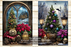 Gothic Christmas Garden Flag, Gothic Garden Flag Design, s6 Product Image 3