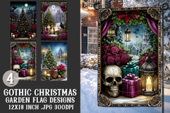 Gothic Christmas Garden Flag, Gothic Garden Flag Design, s8 Product Image 1