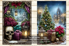 Gothic Christmas Garden Flag, Gothic Garden Flag Design, s8 Product Image 3
