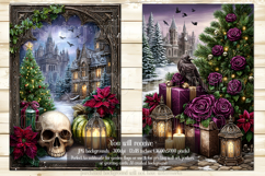 Gothic Christmas Garden Flag, Gothic Garden Flag Design, s9 Product Image 3