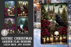Gothic Christmas Garden Flag, Gothic Garden Flag Design, s10 Product Image 1