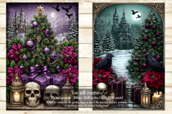 Gothic Christmas Garden Flag, Gothic Garden Flag Design, s10 Product Image 3