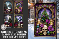 Gothic Christmas Garden Flag, Gothic Garden Flag Design, s11 Product Image 1