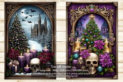 Gothic Christmas Garden Flag, Gothic Garden Flag Design, s11 Product Image 2