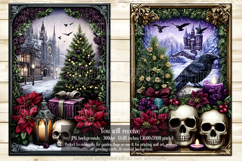 Gothic Christmas Garden Flag, Gothic Garden Flag Design, s11 Product Image 3