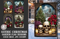 Gothic Christmas Garden Flag, Gothic Garden Flag Design, s13 Product Image 1
