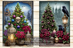 Gothic Christmas Garden Flag, Gothic Garden Flag Design, s15 Product Image 3