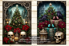 Gothic Christmas Garden Flag, Gothic Garden Flag Design, s16 Product Image 2