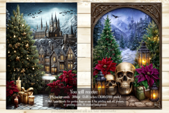 Gothic Christmas Garden Flag, Gothic Garden Flag Design, s16 Product Image 3