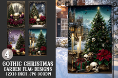Gothic Christmas Garden Flag, Gothic Garden Flag Design, s21 Product Image 1