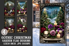 Gothic Christmas Garden Flag, Gothic Garden Flag Design, s22 Product Image 1