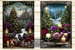 Gothic Christmas Garden Flag, Gothic Garden Flag Design, s22 Product Image 2