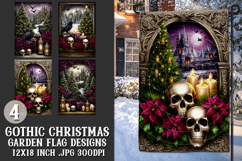 Gothic Christmas Garden Flag, Gothic Garden Flag Design, s24 Product Image 1