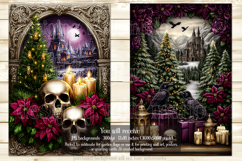 Gothic Christmas Garden Flag, Gothic Garden Flag Design, s24 Product Image 3