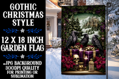 Gothic Christmas Garden Flag, Gothic Garden Flag Design, d94 Product Image 1