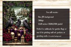 Gothic Christmas Garden Flag, Gothic Garden Flag Design, d94 Product Image 2