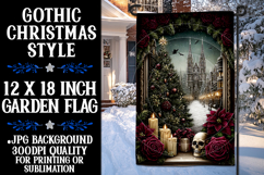 Gothic Christmas Garden Flag, Gothic Garden Flag Design, d95 Product Image 1