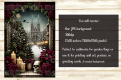 Gothic Christmas Garden Flag, Gothic Garden Flag Design, d95 Product Image 2