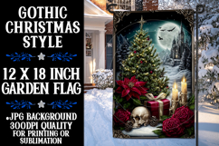 Gothic Christmas Garden Flag, Gothic Garden Flag Design, d96 Product Image 1