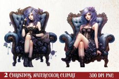 Mysterious Gothic Christmas Clipart Sublimation Product Image 1
